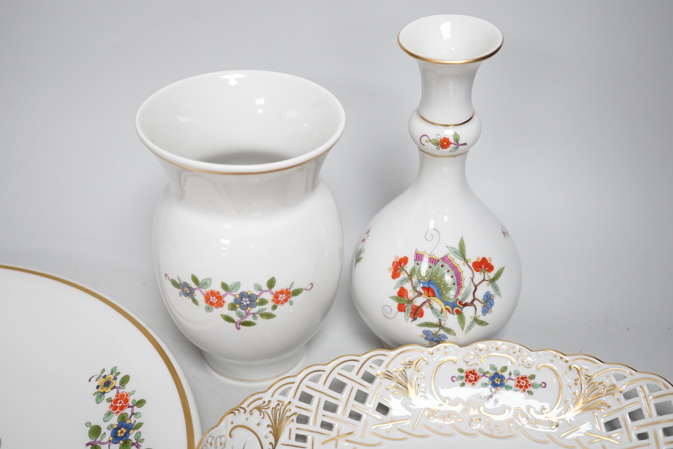 Six items of modern Meissen porcelain, tallest 18cm